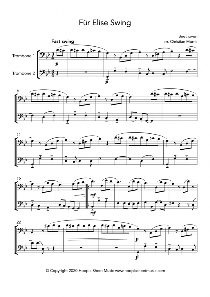 Für Elise Swing (Trombone Duet)