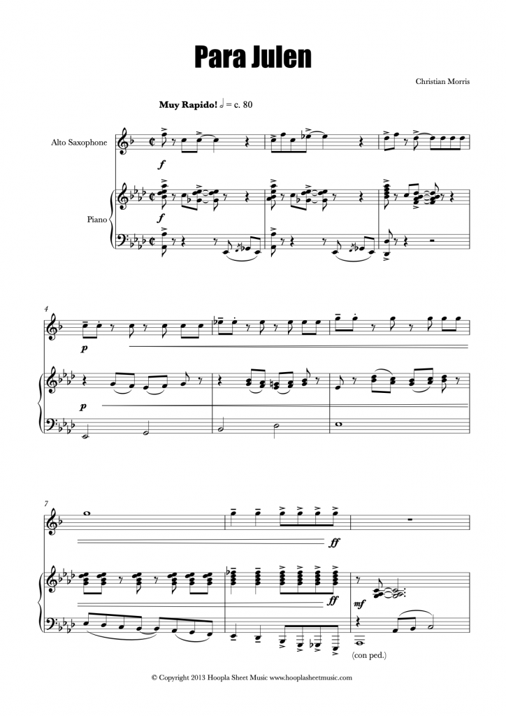 Para Julen (Alto Saxophone and Piano)