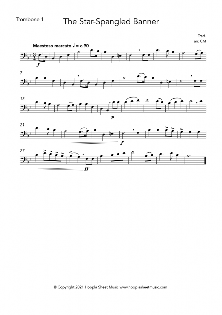 The Star Spangled Banner (Trombone Duet)