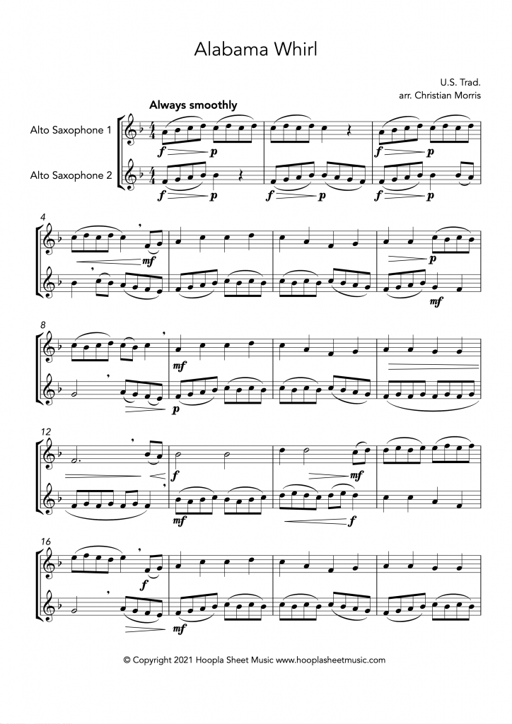 Alabama Whirl (Oh Susanna!) (Alto Saxophone Duet)
