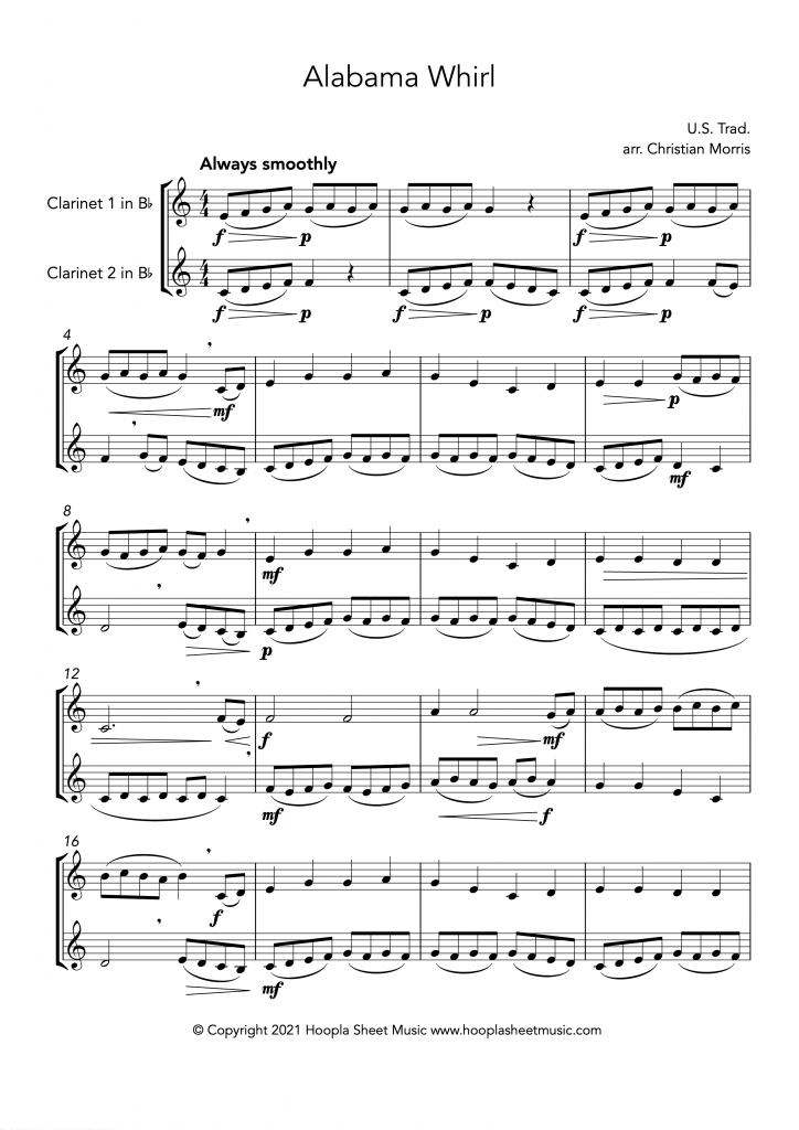Alabama Whirl (Oh Susanna!) (Clarinet Duet)
