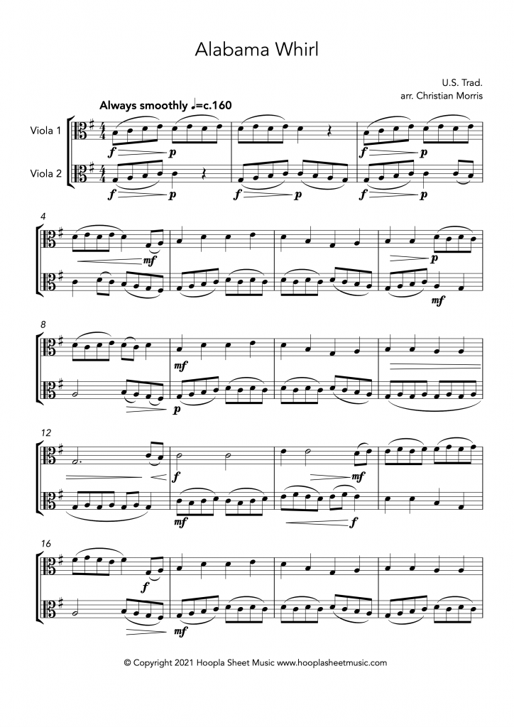 Alabama Whirl (Oh Susanna!) (Viola Duet)