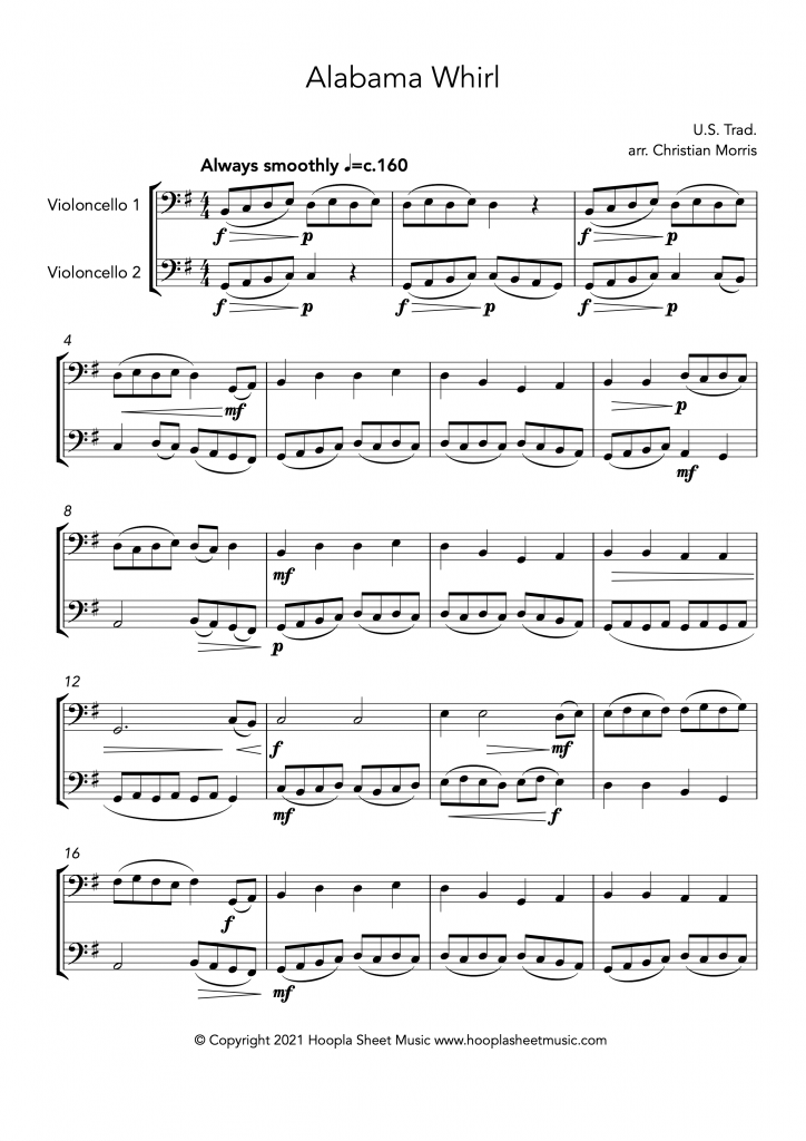 Alabama Whirl (Oh Susanna!) (Cello Duet)