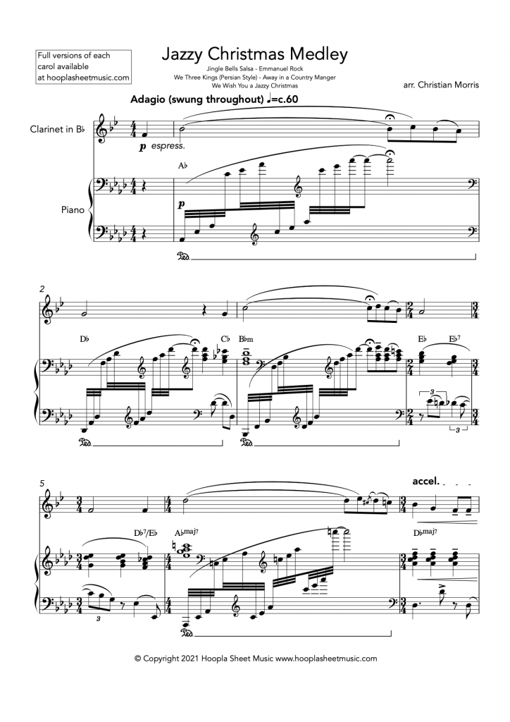Jazzy Christmas Medley (Clarinet and Piano)