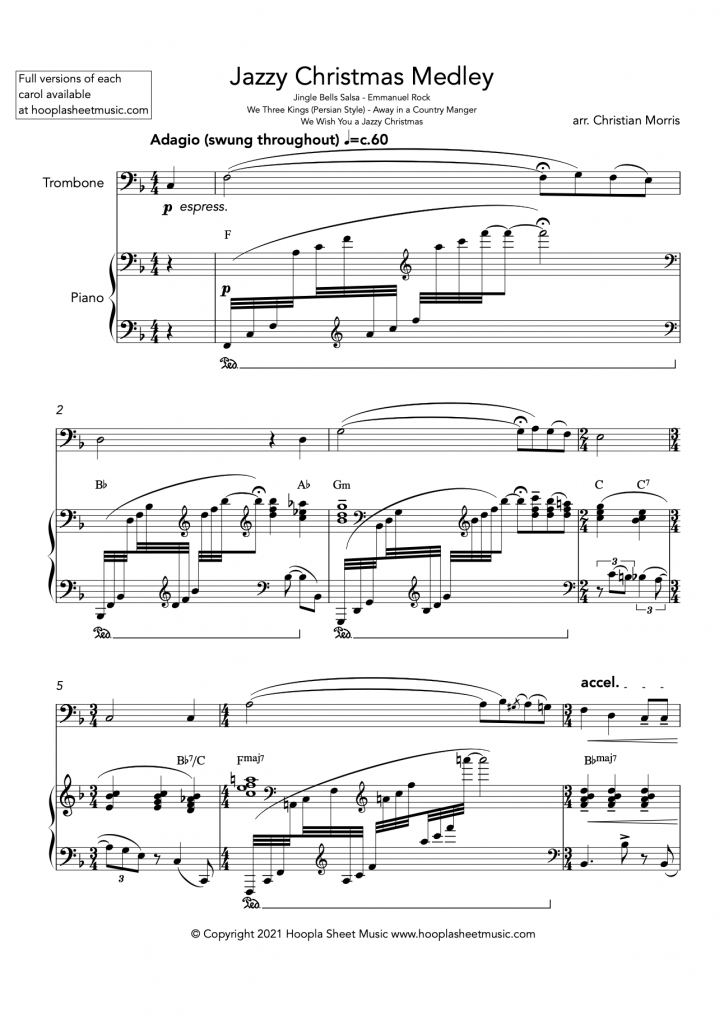 Jazzy Christmas Medley (Trombone and Piano)