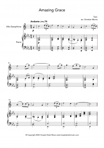 Amazing Grace (Alto Saxophone and Piano)