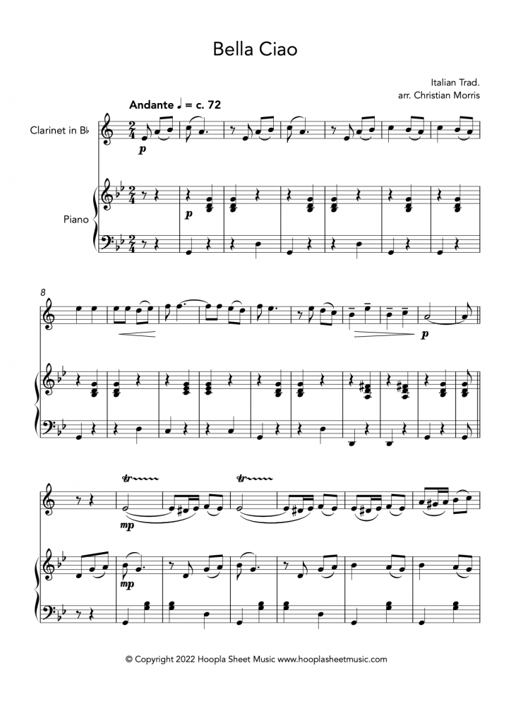 Bella Ciao (Clarinet and Piano)