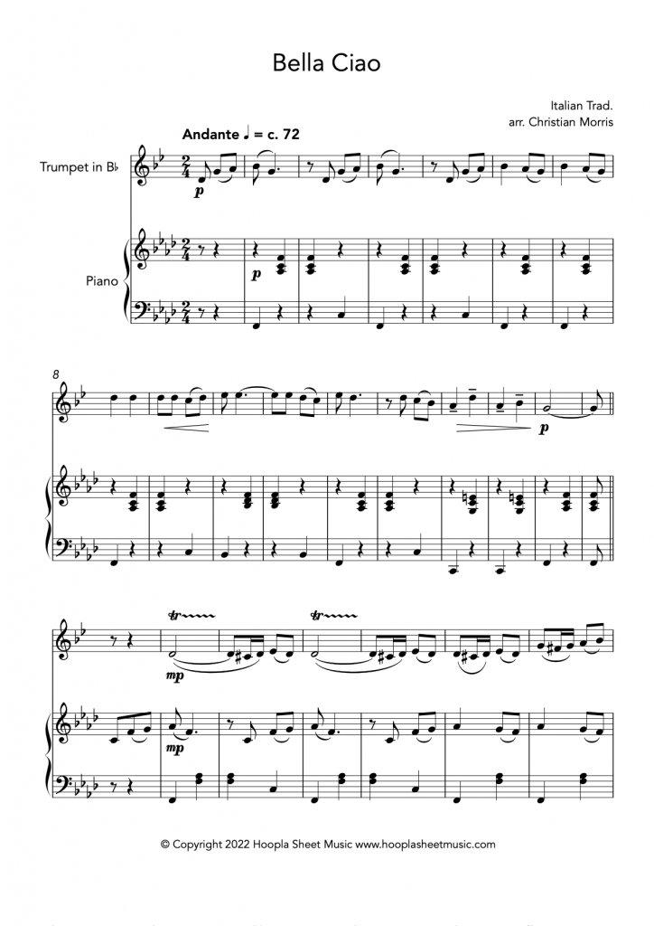 Bella Ciao (Trumpet and Piano)