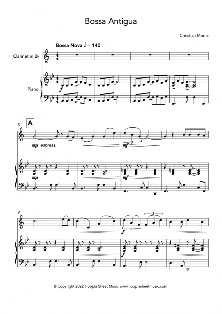 Bossa Antigua (Clarinet and Piano)
