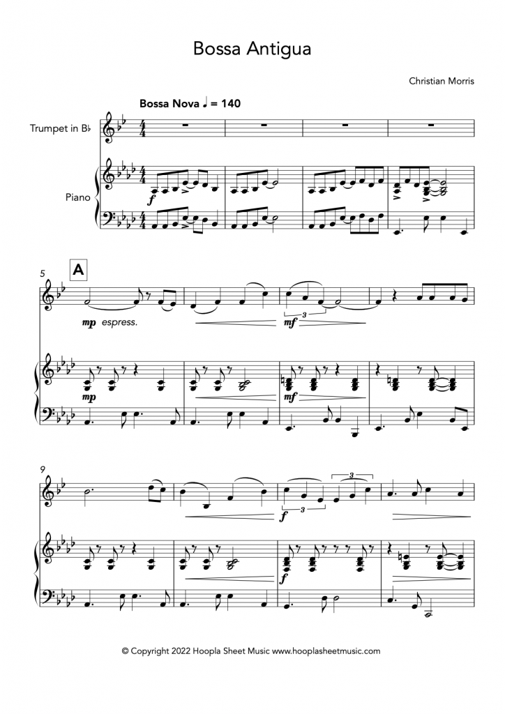 Bossa Antigua (Trumpet and Piano)