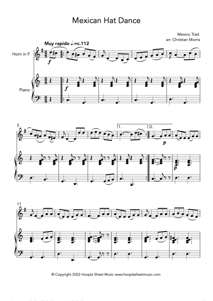 Mexican Hat Dance (French Horn and Piano)