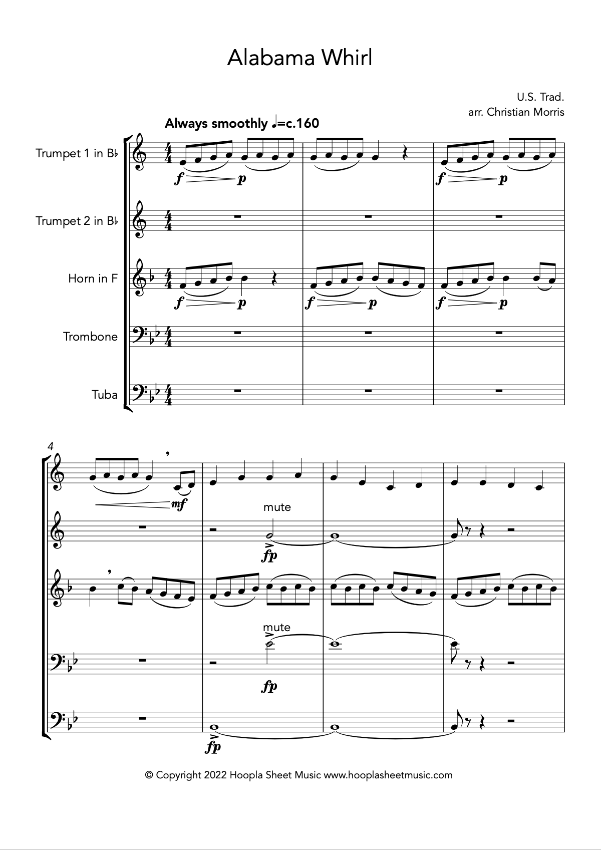 Alabama Whirl (Oh Susanna!) (Brass Quintet)