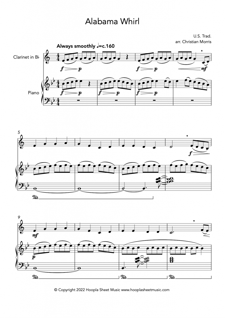 Alabama Whirl (Oh Susanna!) (Clarinet and Piano)
