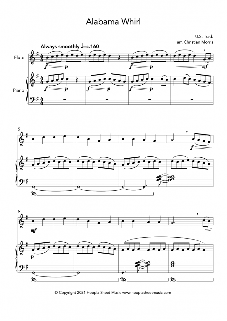 Alabama Whirl (Oh Susanna!) (Flute and Piano)