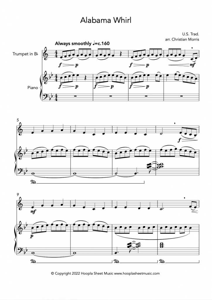 Alabama Whirl (Oh Susanna!) (Trumpet and Piano)