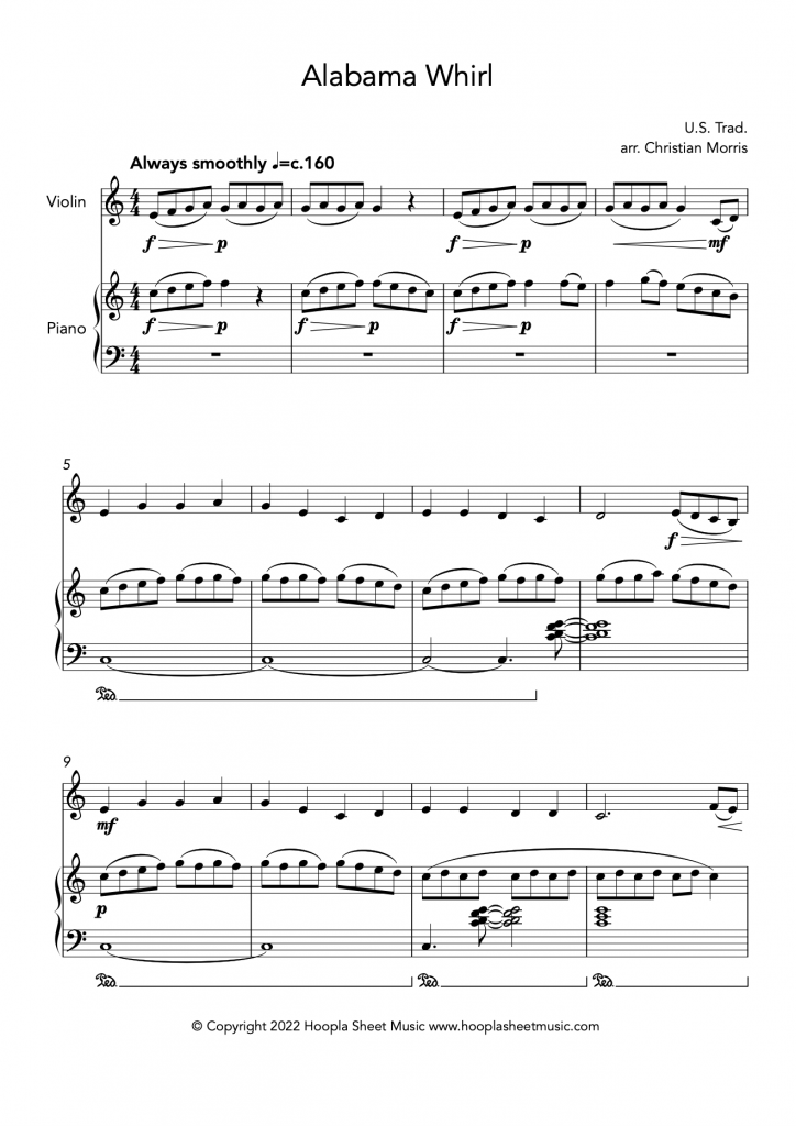 Alabama Whirl (Oh Susanna!) (Violin and Piano)