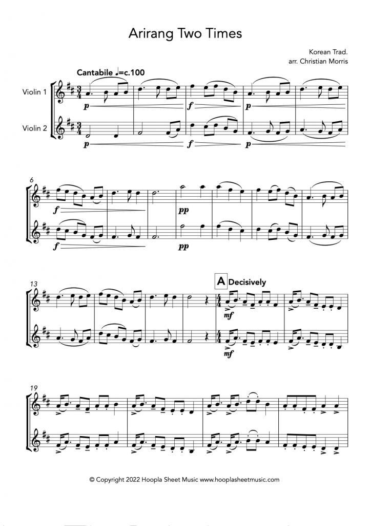 Arirang Two Times (Violin Duet)