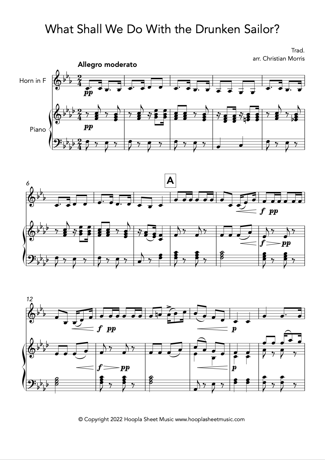 What Shall We Do With the Drunken Sailor (French Horn and Piano)