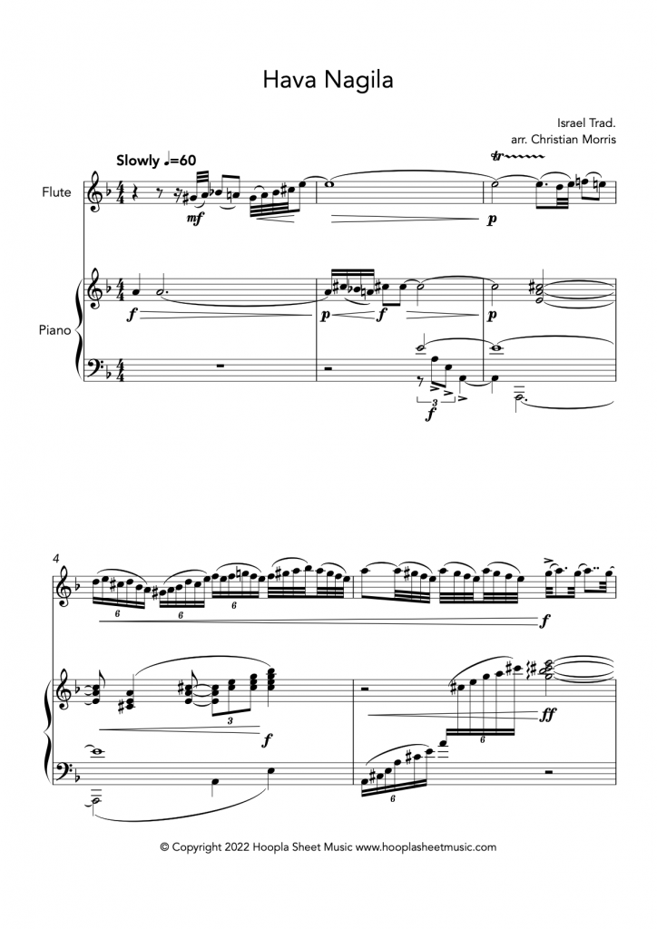 Hava Nagila (Flute and Piano)