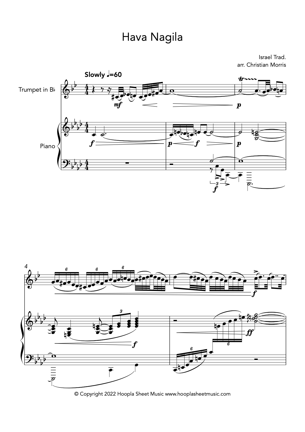 Hava Nagila (Trumpet and Piano)