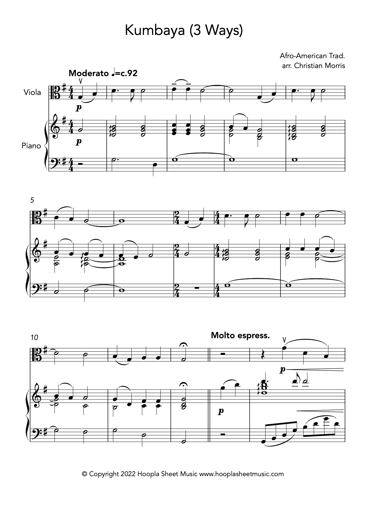Kumbaya (Viola and Piano)