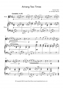 Arirang Two Times (Viola and Piano)