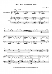 Hot Cross Hard Rock Buns (Alto Saxophone and Piano)