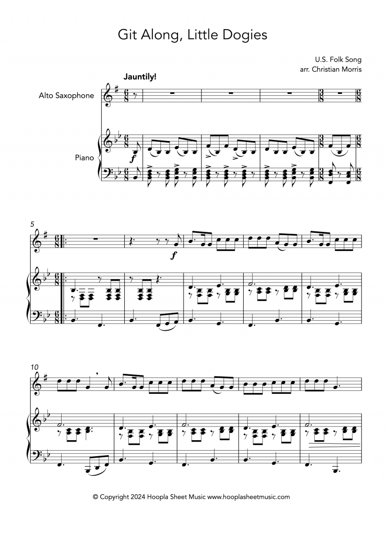 Git Along, Little Dogies (Alto Saxophone)