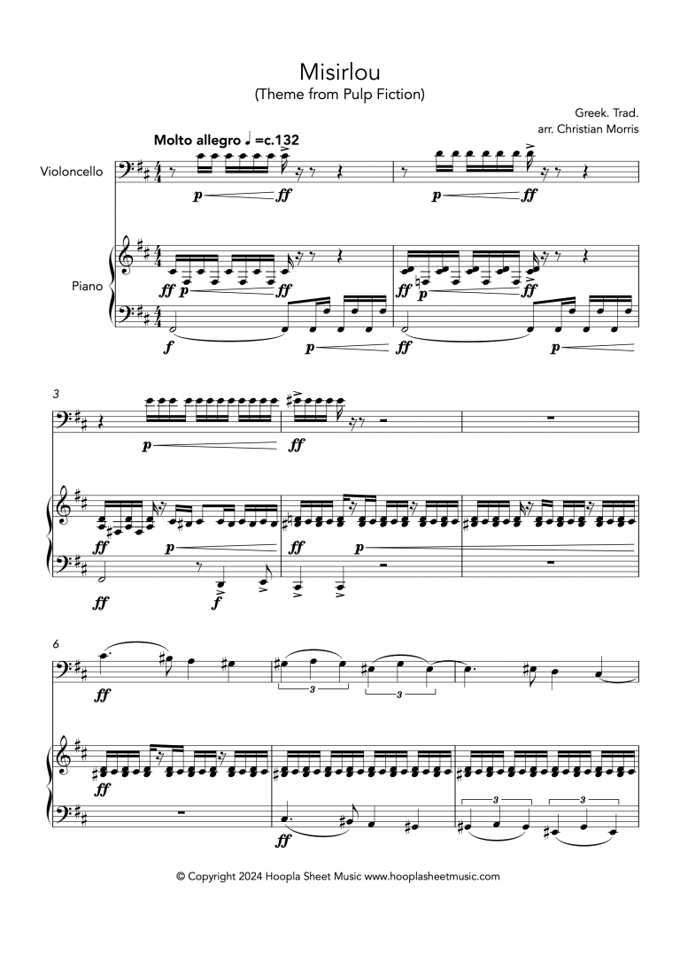 Misirlou (Pulp Fiction Main Theme) (Cello and Piano)