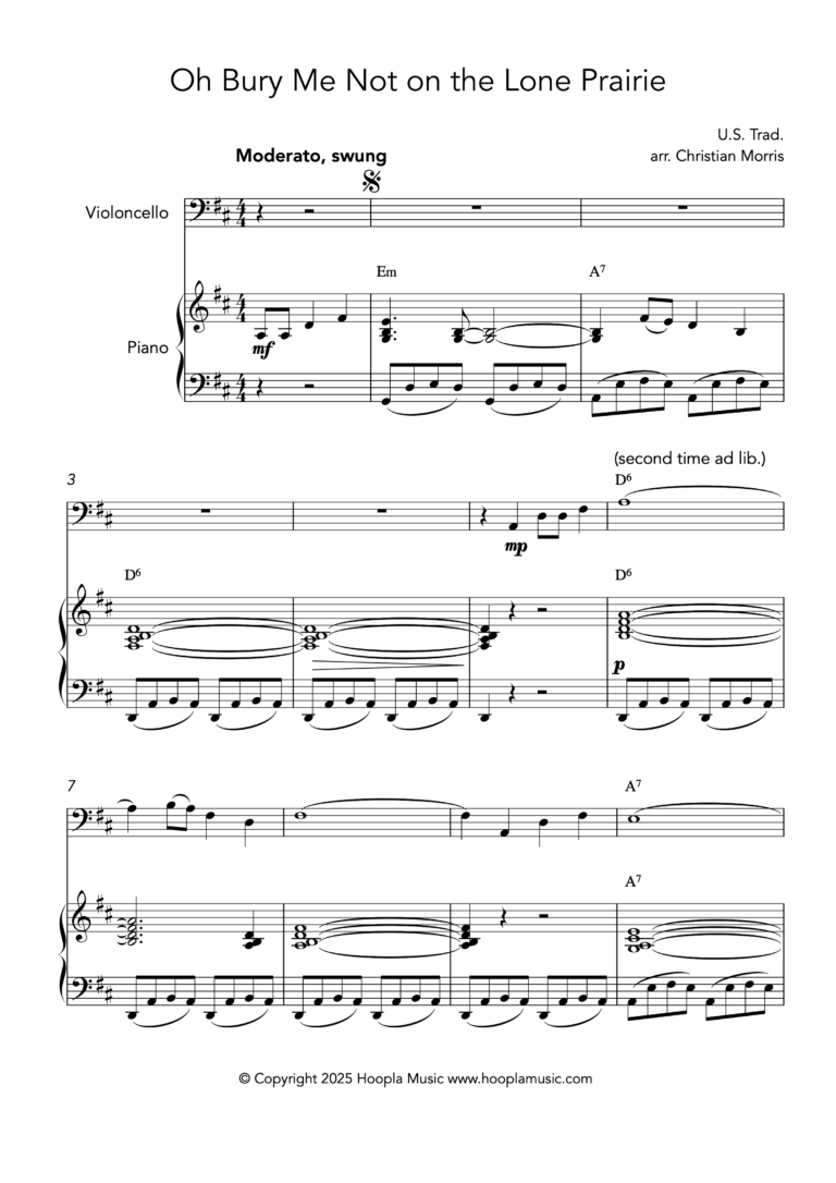 Oh Bury Me Not on the Lone Prairie (Cello)