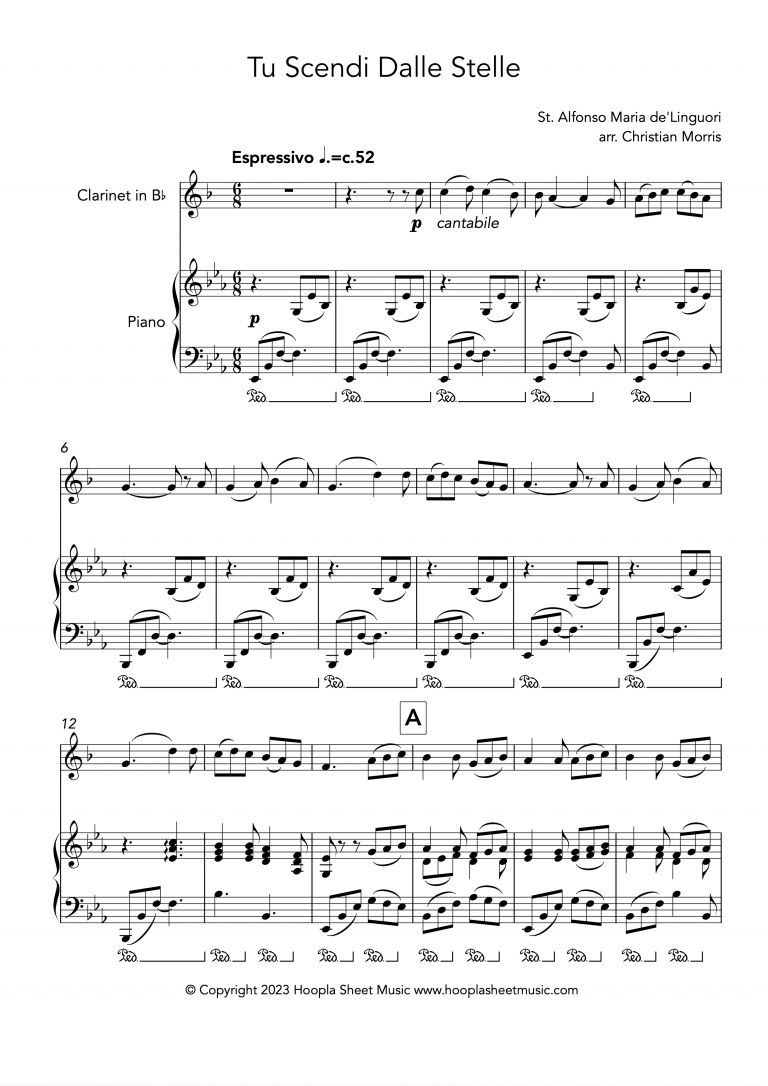 Tu Scendi Dalle Stelle (Clarinet and Piano)