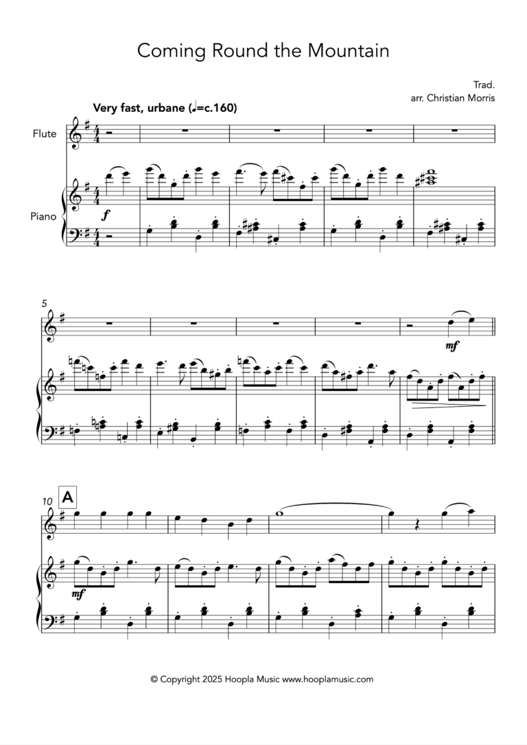 She’ll be Coming Round the Mountain When She Comes (Flute)