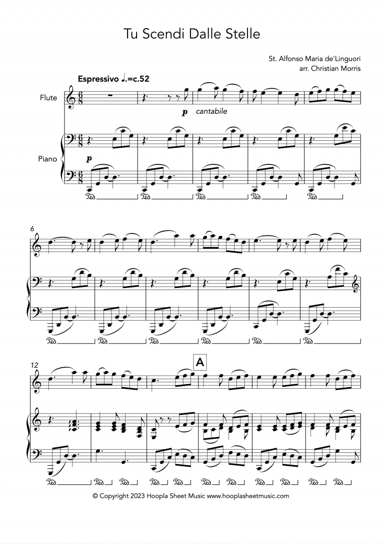 Tu Scendi Dalle Stelle (Flute and Piano)