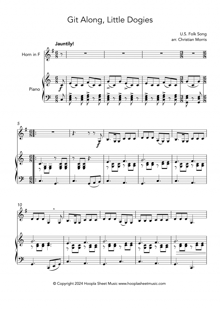 Git Along, Little Dogies (French Horn)