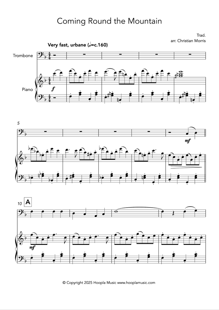 She’ll be Coming Round the Mountain When She Comes (Trombone)