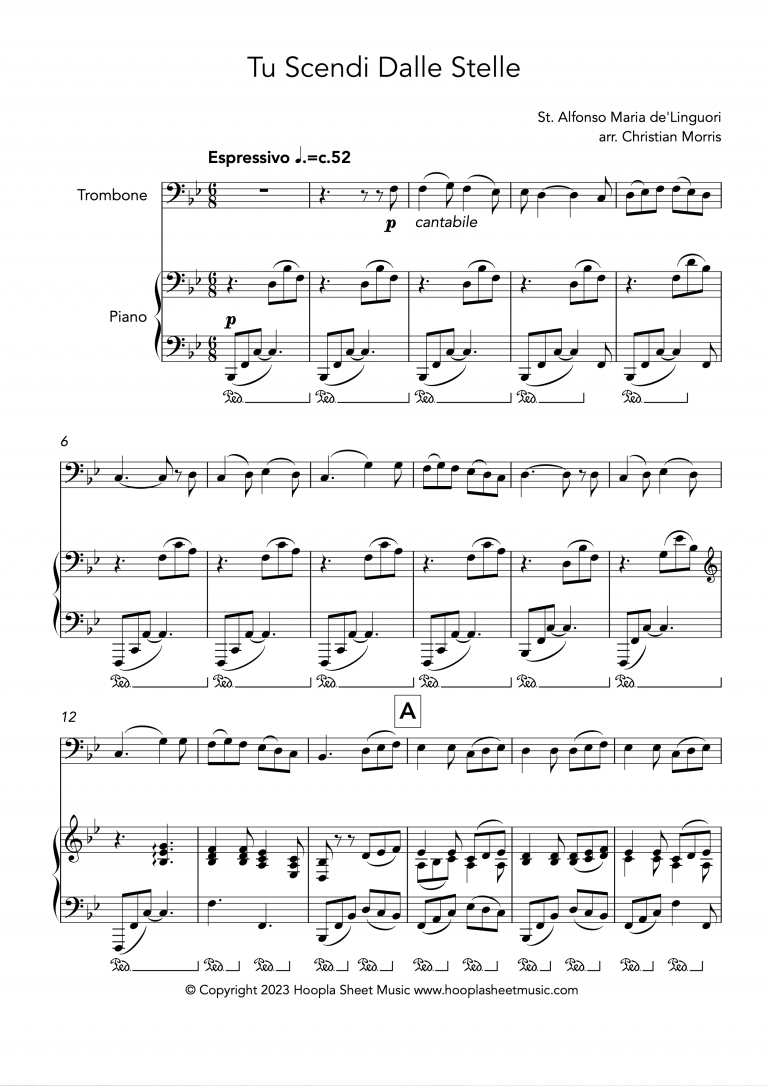 Tu Scendi Dalle Stelle (Trombone and Piano)