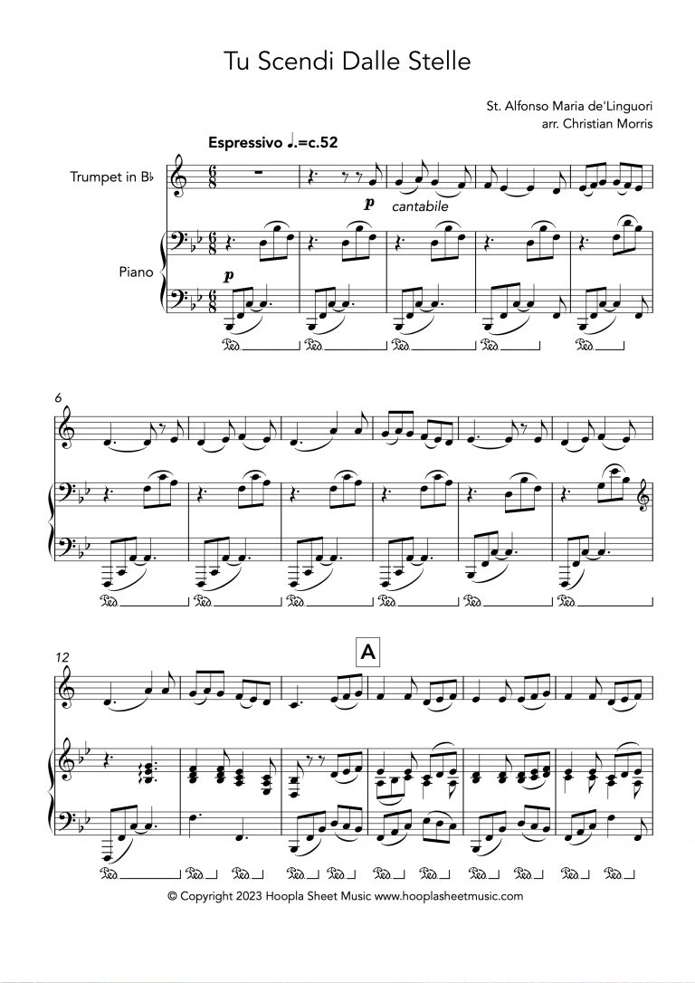 Tu Scendi Dalle Stelle (Trumpet and Piano)