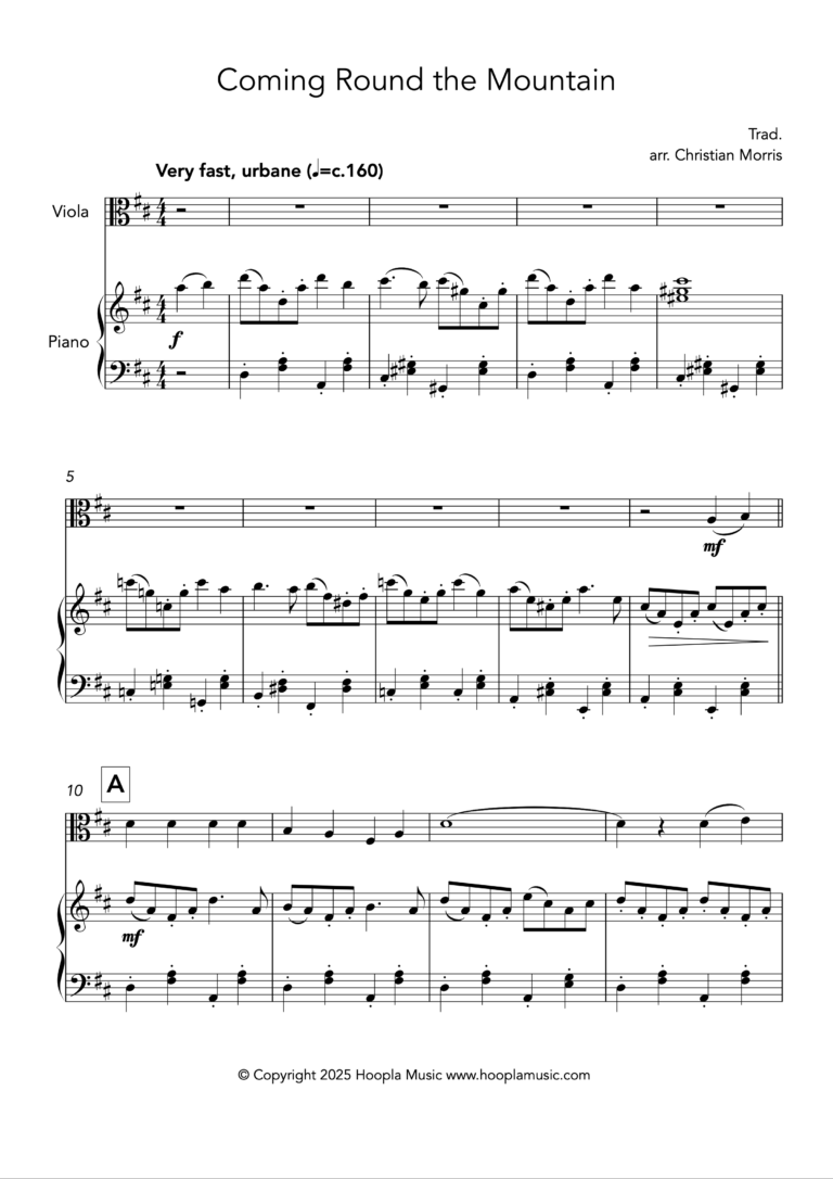 She’ll be Coming Round the Mountain When She Comes (Viola)