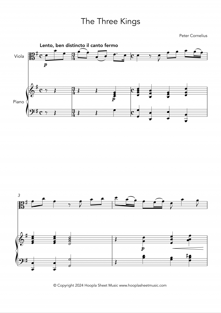 The Three Kings (Viola and Piano)