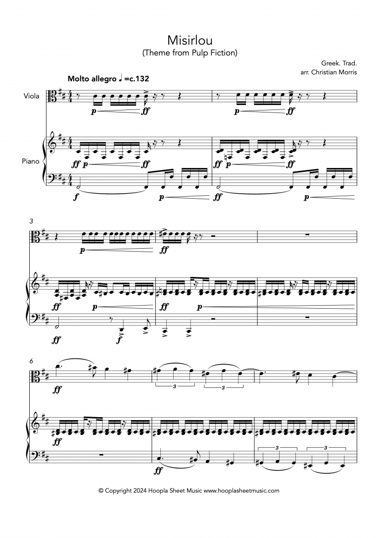 Misirlou (Pulp Fiction Main Theme) (Viola and Piano)