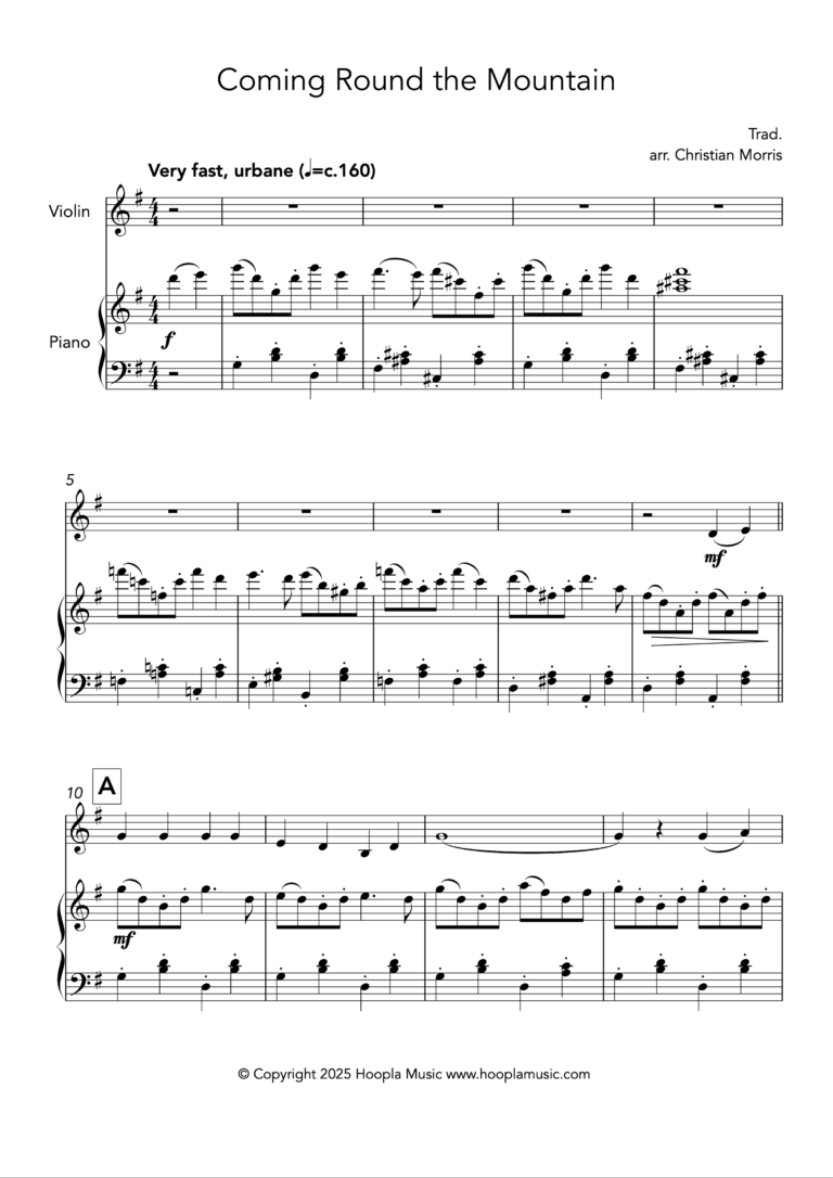 She’ll be Coming Round the Mountain When She Comes (Violin)