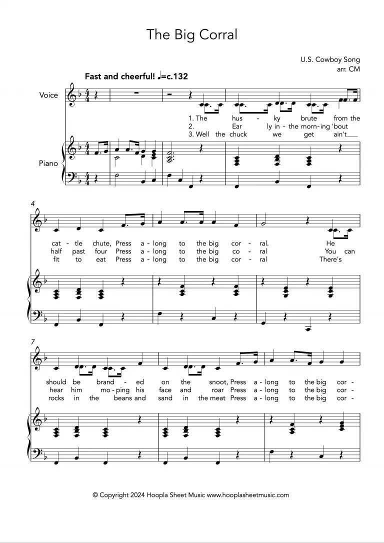 The Big Corral (Voice and Piano)