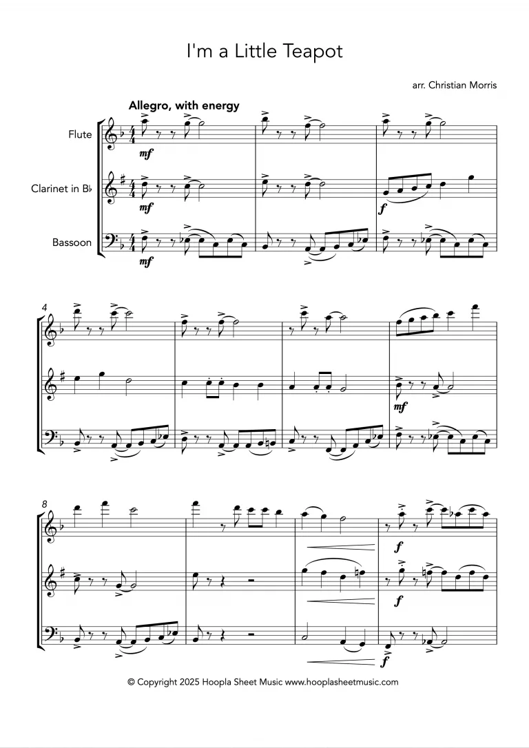 I’m a Little Teapot (Flute, Clarinet, Bassoon Trio)