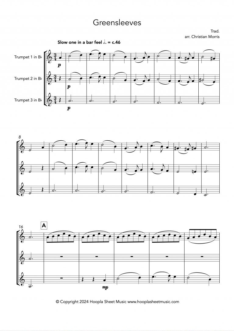 Greensleeves, fantasy (Trumpet Trio)