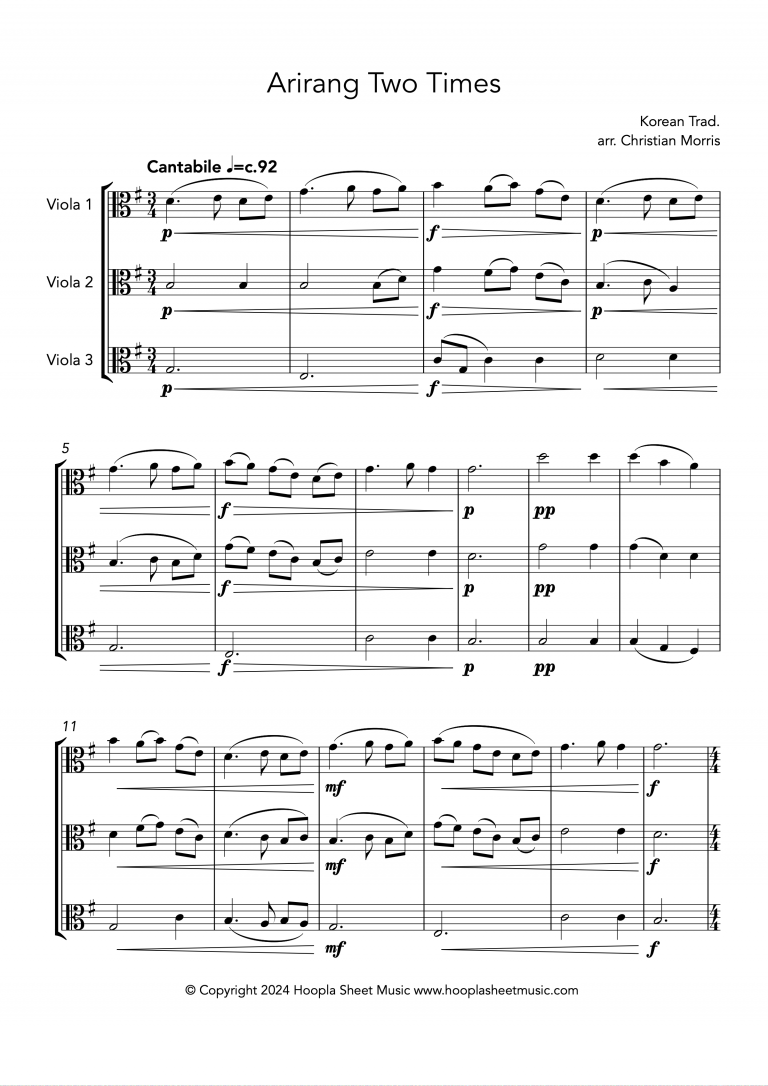Arirang Two Times (Viola Trio)