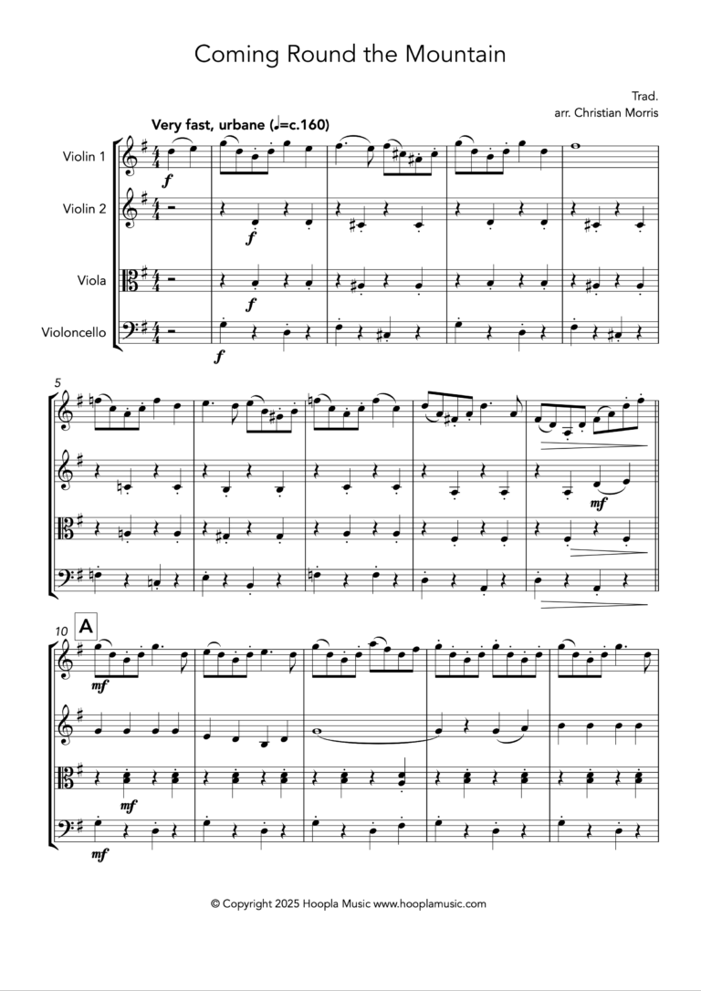 She’ll be Coming Round the Mountain When She Comes (String Quartet)