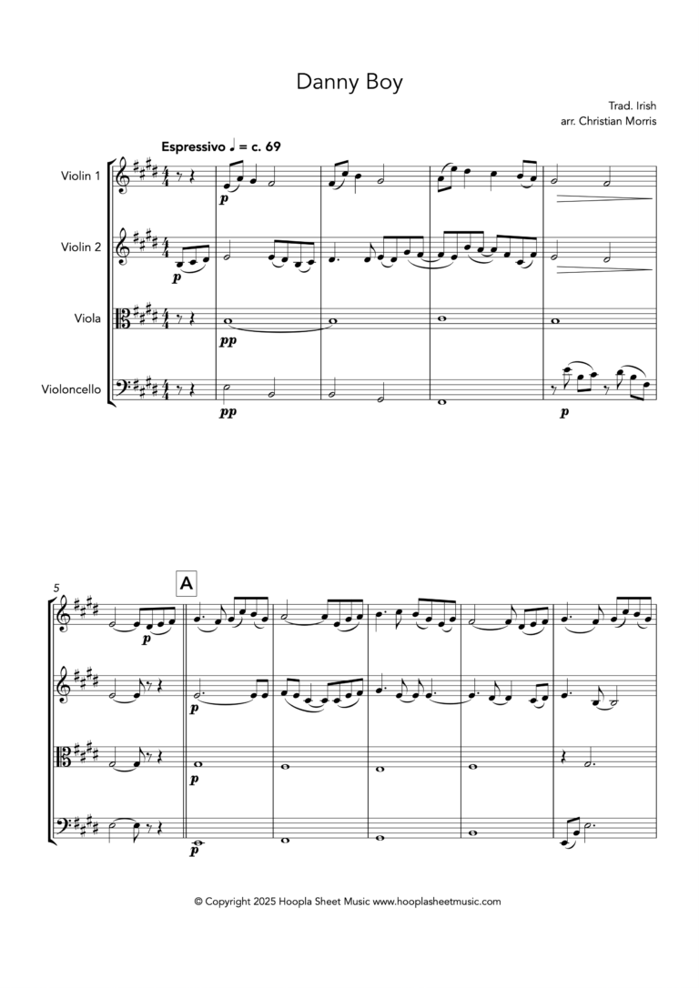 Danny Boy, Fantasy (String Quartet)