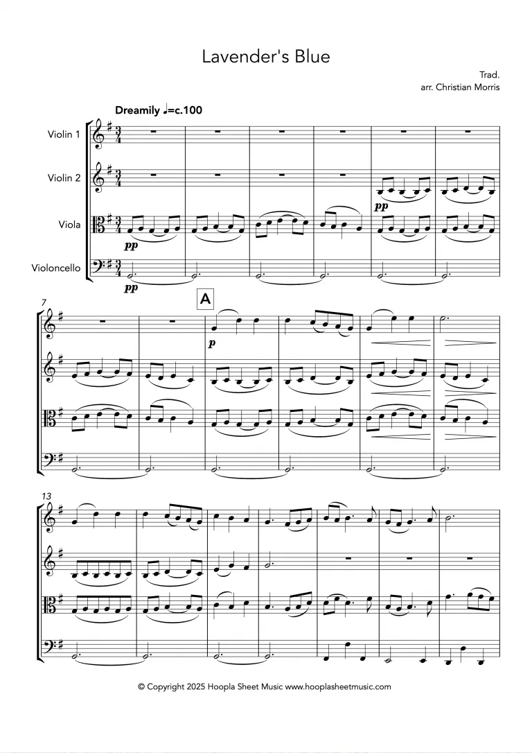 Lavender’s Blue (String Quartet)