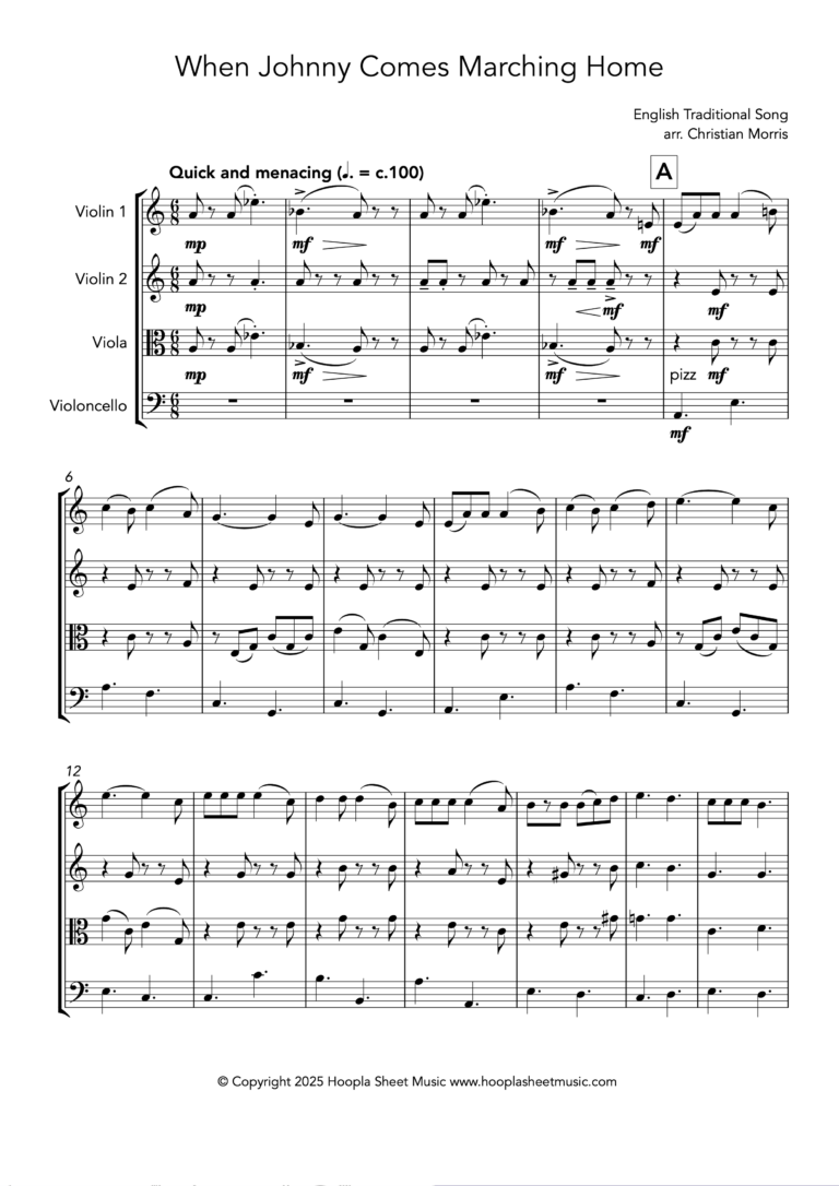 When Johnny Comes Marching Home (String Quartet)