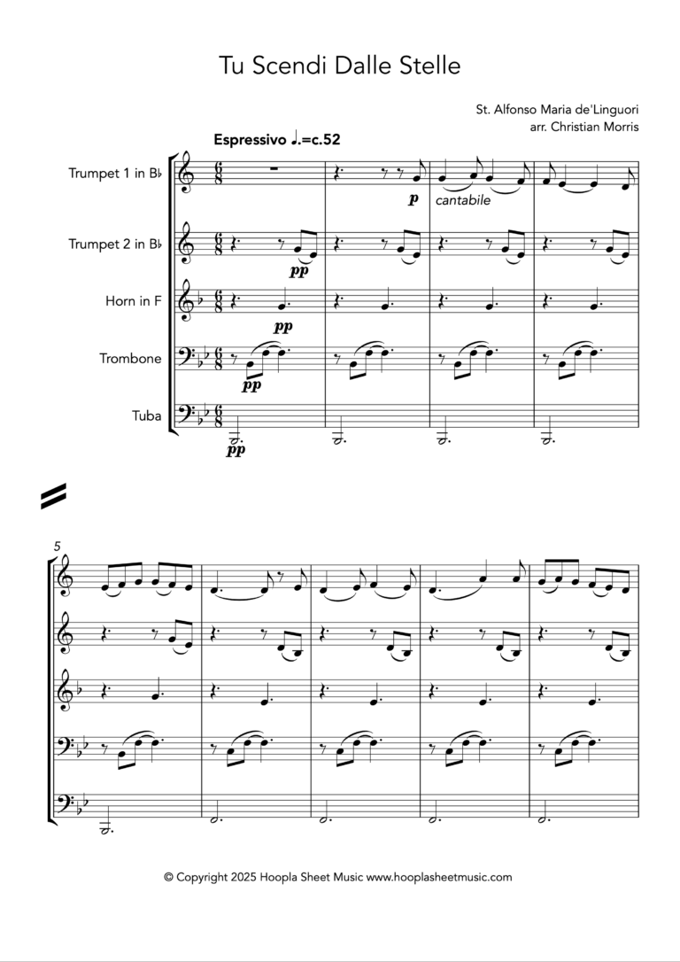 Tu Scendi Dalle Stelle (Brass Quintet)